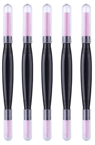 FRCOLOR Pack of 5 Nail Pencils Pumice Stone Trimmer Nail File Pumice Stone for Feet Nail Polish Pen Cuticle Remover Pedicure Pen Pumice Stone Pen Polishing Rod PP Plastic Frosted