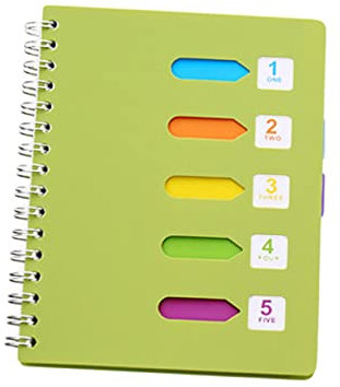 EXCEART Notizbuch Mit Seitlicher Spirale Dickem Notizzettel Kategorienotizzettel Schülerbriefpapier Für Tagebuch Journal Reisen Große Grün