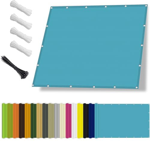 Sonnensegel wasserdicht 2x6M,Sonnenschutz- und Wetterschutz-Markise, UV-Schutz Schattiernetz mit Ösen und Kordel für Garten und Terrasse-BlauerSee