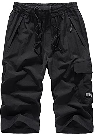 KONG JIMFAN Jogginghosen Herren Trainingshose Cargohose Stretch Sportklamotten Herren Cargohose Mittelarter Hosen Cargohose Für Herren Cargo Hose Männer Pärchen Hose(Schwarz,5XL