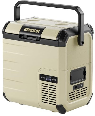 EENOUR D18 - Frigorifero per auto da 12 Volt, congelatore portatile da 19 quarti/18 L e refrigeratore ad energia solare da 25 W, -4 ~ 24 °F, 12/24 V CC, 110 ~ 240 V CA, idea per 2 persone,