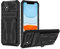 Knoowcase for iPhone 11 Case Military Grade Shockproof Phone Case with Kickstand Detachable Card Holder Heavy Duty Protective Hard PC Shell Soft TPU Bumper Cover for iPhone 11, Black