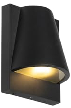 Qazqa - Industrie I Vintage I Smarte Außen Wandleuchte schwarz IP44 inkl. WiFi GU10 - Femke Dimmer I Dimmbar I Außenbeleuchtung - Aluminium Rund - LED geeignet GU10