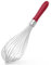 U-Taste Fouet de cuisine de 30cm: Fouet à ballon en acier inoxydable 18/10, grand batteur à œufs avec 12 fils hautement flexibles et poignée en silicone pour fouetter mélanger crèmes sauces (Rouge)