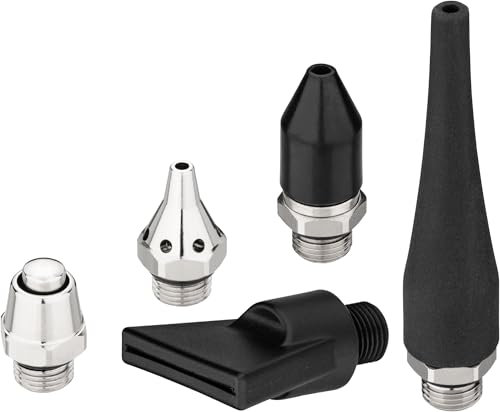 HAZET Düsen-Satz 9040-43/5, 5-teilig, 1/8 Zoll, für Ausblaspistole 9040-4 und 9040LG-3/2, inkl. langer und kurzer Gummidüse, Flächendüse und Metalldüsen