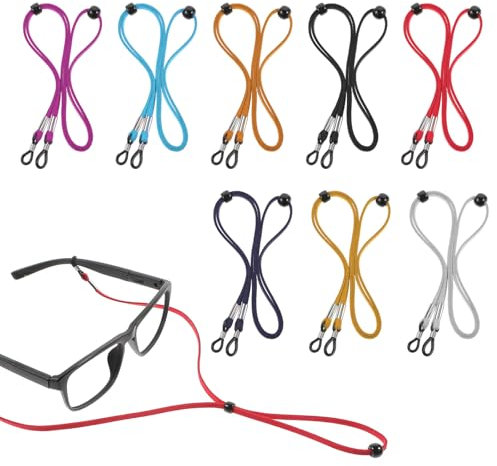 salbsever 8 Stück Brillenband Leder Brillenbänder Universal Brillenkette Bunt Verstellbar Brillenbänder Glasses Chain Brillenkordel Für Sonnenbrille Lesebrille Brille Sportbrille, Sportbrillenband