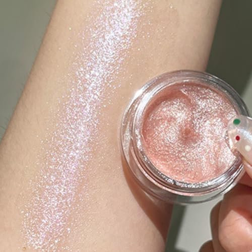 KARLOR Liquido per Occhi, Glitter, Ombretto Rosa Cremoso e Luccicante per il Viso, Gel Brillante (03#)