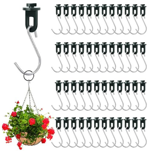 Udbrud 50x Gewächshausclips mit 50x S-Haken, Gewächshausclips mit hoher Tragkraft, Gartenpflanzen-Clips Pflanzenhalter Gewächshaus Clips Garten-Schattenrohr-Clips für Rankhilfe, Aufhängen, Pflanzen