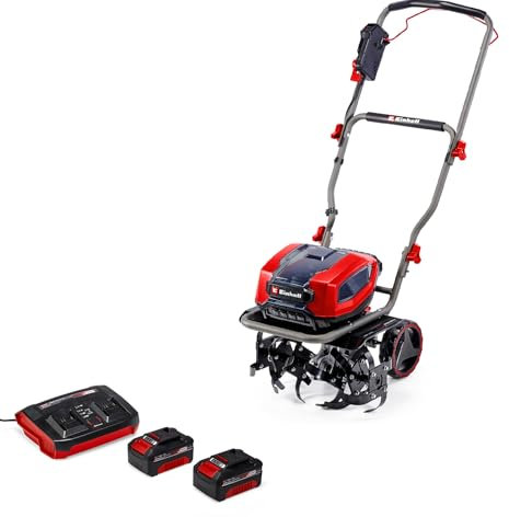 Einhell Akku-Bodenhacke GP-CR 36/45 Li E BL Power X-Change (36 V, Brushless, 45 cm Arbeitsbreite, 23 cm Arbeitstiefe, höhenverstellbare Räder, inkl. 2X 4,0 Ah Akkus + Twincharger)