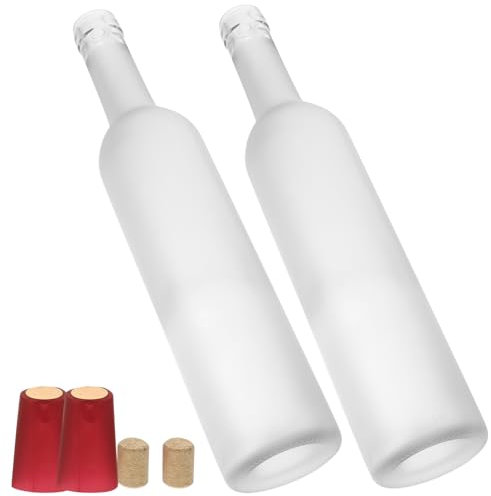 Alipis Botellas De Vino De Vidrio Vacías 500ml Multifuncionales De Vidrio Transparente para Decoración y Uso Doméstico Paquete De 2 Unidades