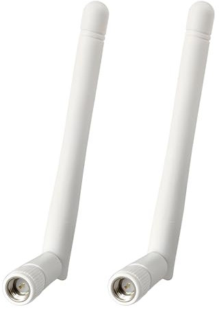 2-Pack White 3dBi Dual-Band WiFi Antennas – RP-SMA Male Connectors – Compatible with PC, Router, USB Adapter, PCI Card, CCTV, Monitor – Wireless Signal Booster for 2.4GHz & 5GHz