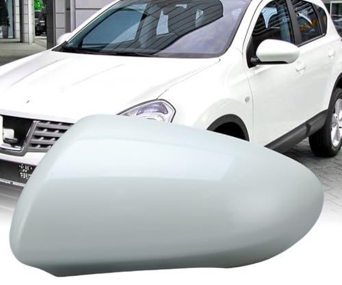 Pearl White Left Wing Mirror Cover Caps For Nissan Qashqai J10 2007-2014 | Direct Clip-on, ABS Waterproof, Rearview Mirror Cover, For Nissan Qashqai Accessories