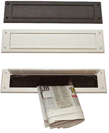 Innenklappe-für die Türinnenseite-Mit Bürste-Kunststoff-340x81 mm-Briefeinwurf-Briefklappe-Briefschlitz - Kunststoff (209-2 weiß 340 x 81 mm)