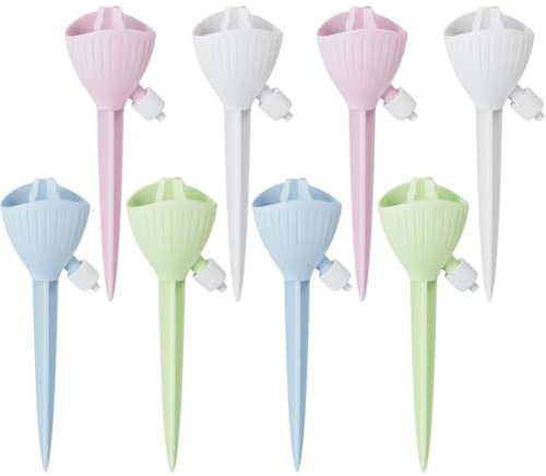 Lpitoy 8 Pcs Self Plant Watering Spikes, Automatic Plant Feeders Drip Water Devices for Outdoor Indoor Irrigation Watering Dripper Spikes System with Adjustable Slow Release Control