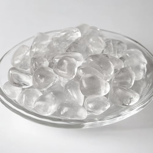 SigMntun Klarer Quarz Trommelsteine 1.5 cm, 170 g – polierte Edelsteine, natürliche Kristalle & Heilsteine, Halbedelsteine, bunte Glückssteine für Chakra, Deko & Mineralien Set