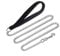 HAPPY HACHI Dog Chain Lead 1.2m Metal Heavy Duty Chew Proof Leash, Dog Training Leash with Nylon Soft Padded Handle(Black, S-Width 0.2 cm)