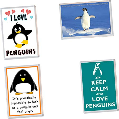 Penguin/Penguins - 4 PACK - Jumbo Fridge Magnet/Magnets