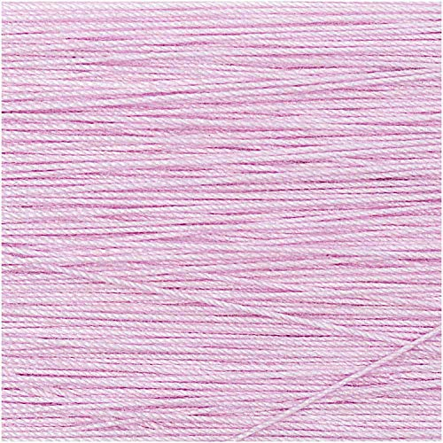 Rico Design Spitzengarn - 5g, 98m, 100% Baumwolle, Rosa, Häkelgarn für Taschentücher