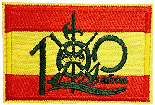 Parche Bordado Bandera España Legión 100 años 8cm Para Planchar o Coser