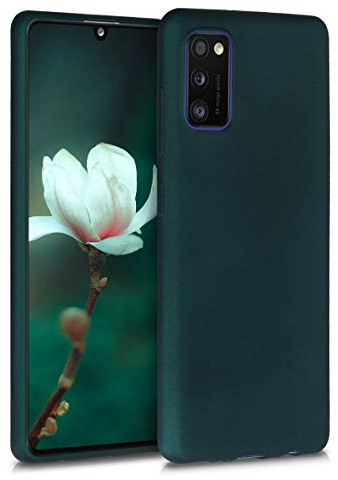 kwmobile Case kompatibel mit Samsung Galaxy A41 Hülle - Schutzhülle aus Silikon metallisch schimmernd - Handyhülle Metallic Petrol