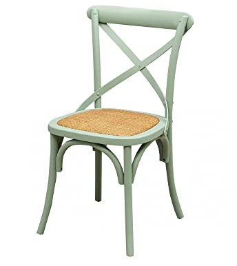 Biscottini Holzsthul 48x42x88 cm aus massiver Esche und Rattansitz mit gealterter Holzoberfläche - Esszimmerstühle aus verwittertes Holz - Vintage Stuhle Made in Italy