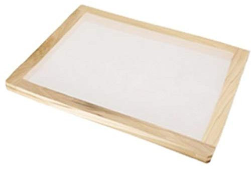 CPL Fabbrika Siebdruckrahmen für A3-Design, 55 Fäden, Polyester, weiß, Rahmen aus Holz, gespannt