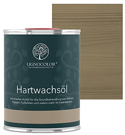 Lignocolor Hartwachsöl (1 L, Zementgrau) Holzöl für den Innenbereich