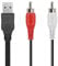 CHIOINS Câble RCA vers USB, câble USB vers RCA, USB 2.0 mâle vers 2 RCA mâles, convertisseur AV A/V, caméscope, carte de capture audio, câble adaptateur pour TV/Mac/PC 1,5 m