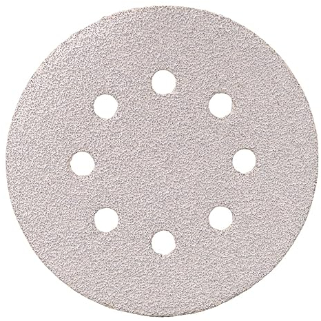 Makita Loch-Schleifscheibe mit Haken und Schleife, Körnung 40, weiß, 125 mm Durchmesser, 50 Stück