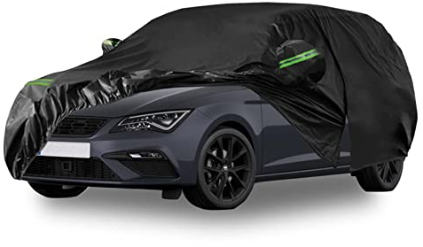 Autoabdeckung Wasserdicht Kompatibel mit 2005-2024 Seat Leon MK2 MK3 MK4(KL1/KL8), Atmungsaktiv Vollgarage Autoplane für Regen Sonne Staub Schutz Auto Abdeckplane Abdeckung