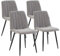 HOMN LIVING Set mit 4 Stühlen für Esszimmer, Sagi, gepolstert, Grau, SGS-zertifiziert, 45 cm (B) x 56 cm (T) x 84 cm (H)