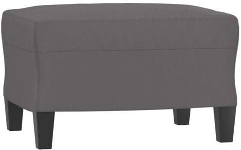 vidaXL Repose-Pied Pouf de Chambre à Coucher Tabouret de Canapé Meuble de Salle de Séjour Maison Intérieur Gris 60x50x41 cm Similicuir