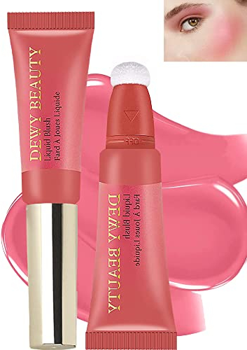 Rose Blush Beauty Wand, Matte Creamy Cheek Rouge Stick mit Cushion-Applikator, Flüssiges Rouge für Wangen und Lippen, Wasserdicht Langlebig, Natürliches Face Make-up, Contour Blush Stick for Women-103