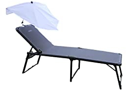 holly Exklusive Relax GARTENLIEGE Sonnenschutz - FÄCHER Natur + drehbarer Multihalterung