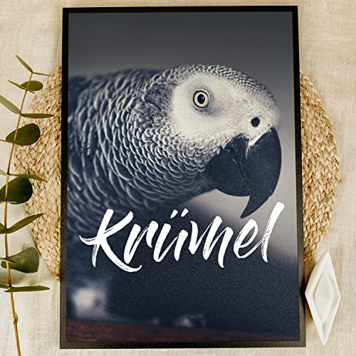 Papagei Geschenk Holzbild - Foto Geschenk - personalisierbar zum Hinstellen/Aufhängen opt. beleuchtet Papagei Spielzeug, Papageienspielzeug, Papagei Deko, Mein Papagei - personalisierte Geschenke