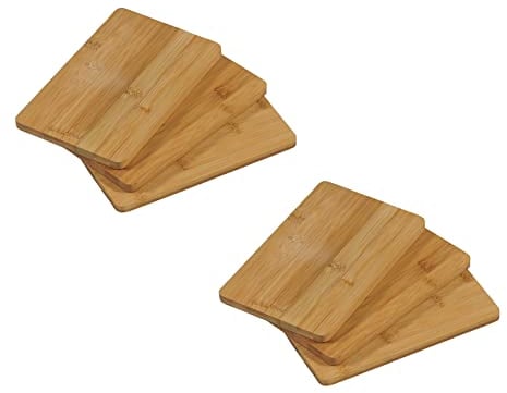 KESPER | Frühstücksbrettchen | 6er Pack | Bambusholz | Holz Schneidbrett für den täglichen Gebrauch | ideal zum servieren von Speisen