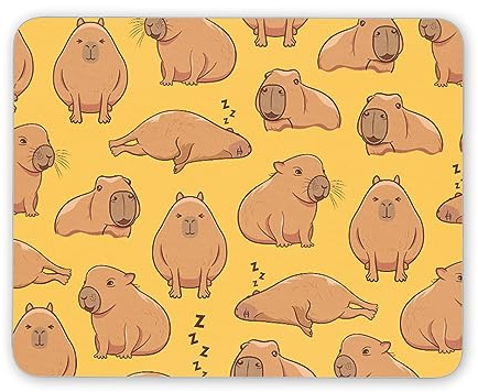 DV DESIGN 1 x Capybara Mauspad – Wild Nagetier Illustration Schlafender Welpe Tier Schreibtisch Zubehör Computer Büro Arbeit Zuhause Mauspad Pad IT #81056