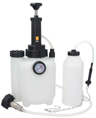 Purgador de frenos GEPCO, capacidad de 2,5 l, purgador de frenos con depósito de aspiración de 1 l, bomba de vacío