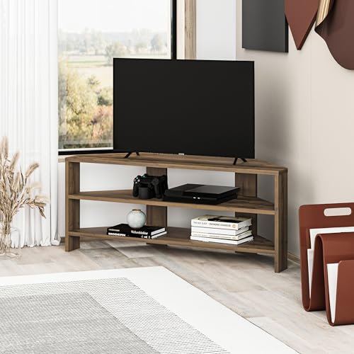 HOCUS PICUS TV-Eckschrank-Möbel | TV-Schränke bis zu 32 Zoll-TVs Tische TV-Kommode Kleiner Wohnzimmerschrank TV-Racks TV-Lowboards Wohnzimmermöbel Moderne TV (Eiche Dunkel Effekt)