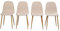 Homy Casa Esszimmerstühle, Stoff Küchenstuhl mit Metallbeinen, Schlafzimmer, Wohnzimmer, Eichenbeine, Beige, 4 Stück