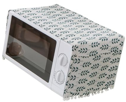 Milisten Microwave Oven Cover Microwave Towel Decorative Oven Protective Hood Green Ear of Style Made of Cotton Linen Material Side Pocket Dampness Pro