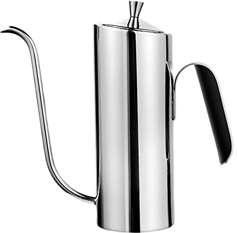 OQHAIR French Coffee Pot Stainless Steel Coffee Pot with Lid And Anti Scalding Handle for Turkish Coffee for All Kitchen Hobs Dishwasher Safe Silver