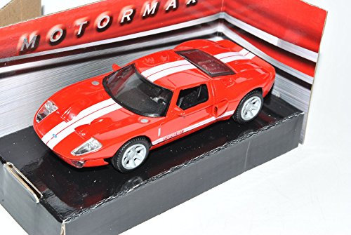Motormax Ford GT Concept Rot mit weißen Streifen 2004-2006 1/43 Modell Auto mit individiuellem Wunschkennzeichen