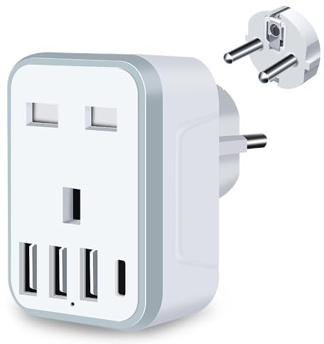UK to European Plug Adapter Travel Adapter With 4 USB Charger Adapter Universal Travel Charger Adapter