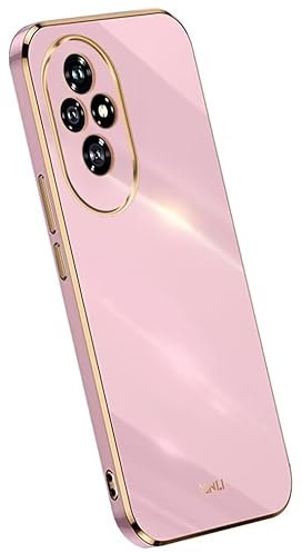 RankOne Phone Coque Convient à Honor 200 5G (6.7 inches), Étui de Téléphone Portable en Silicone avec Cadre de Galvanoplastie - Violet