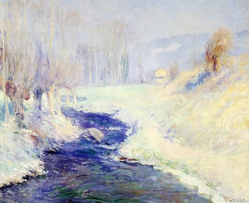 DTAUPREB Ölgemälde-Set zum Selbermachen für Anfänger Winterlandschaft Malen nach Zahlen mit Pinseln und Acrylpigment auf Leinwand