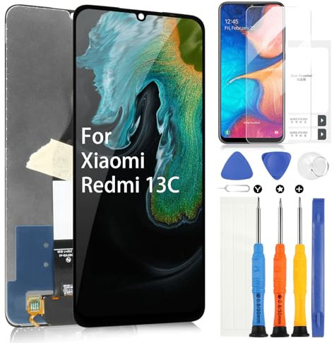 LCD Display für Redmi 13C - Bildschirmersatz für Xiaomi Redmi 13C 4G 23100RN82L 23106RN0DA 23108RN04Y 2311DRN14I LCD Screen Ersatz Digitalisierer Pannello Montage mit Werkzeugen