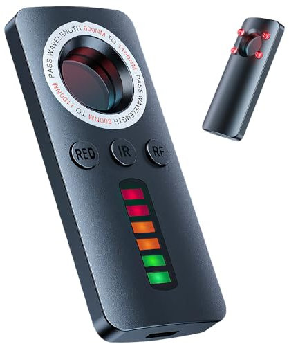 YANGUN Hidden Camera Detector, Bug Detector, Camera Detector, anti spy detector, Gps Bug Detector Device, Hidden Bug and Camera Detector for GPS trackers/listening devices/cameras (Black)
