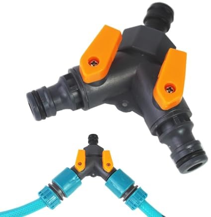Y-Schlauchverteiler, Y-Wasserschlauch-Verteiler, starker 2-Wege-Stabil-T-Kupplungsadapter, Y-Wasserschlauch-Verteiler, Wasserhahn-Verteiler für Gartenschlauch