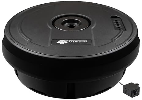 ESX V1100Av2-28 cm (11) - Basso attivo per ruota di scorta con alloggiamento in alluminio massiccio | Classe A/B Power con 300 Watt e telecomando compatto con cavo